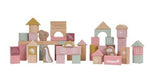Bausteine Holz | Rosa | ab 1 Jahr | 50Stk Bausteine | Geschenk zum Geburtstag 