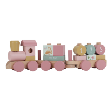 Eisenbahn mit Steckformen | "Fairy Garden" | 45cm | Spielzeug ab 1 Jahr | rosa