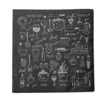 Serviette | verschiedenes Essen | 33x33cm | 20er Pack | schwarz