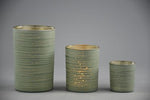 Teelicht | feine Gräser | Gold Grün | Deko | Kerzenglas