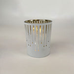Teelichtglas | Windlicht  | Sternschnuppe Teelicht |  Teelicht Weiss Gold | Advent 