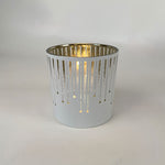 Teelichtglas | Windlicht  | Sternschnuppe Teelicht |  Teelicht Weiss Gold | Advent 