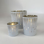 Teelichtglas | Windlicht  | Sternschnuppe Teelicht |  Teelicht Weiss Gold | Advent 