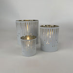 Teelichtglas | Windlicht  | Sternschnuppe Teelicht |  Teelicht Weiss Gold | Advent 