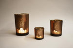 Teelichtglas | Windlicht Häuser | Sternenhimmel Teelicht |  Teelicht Braun Gold | Advent 