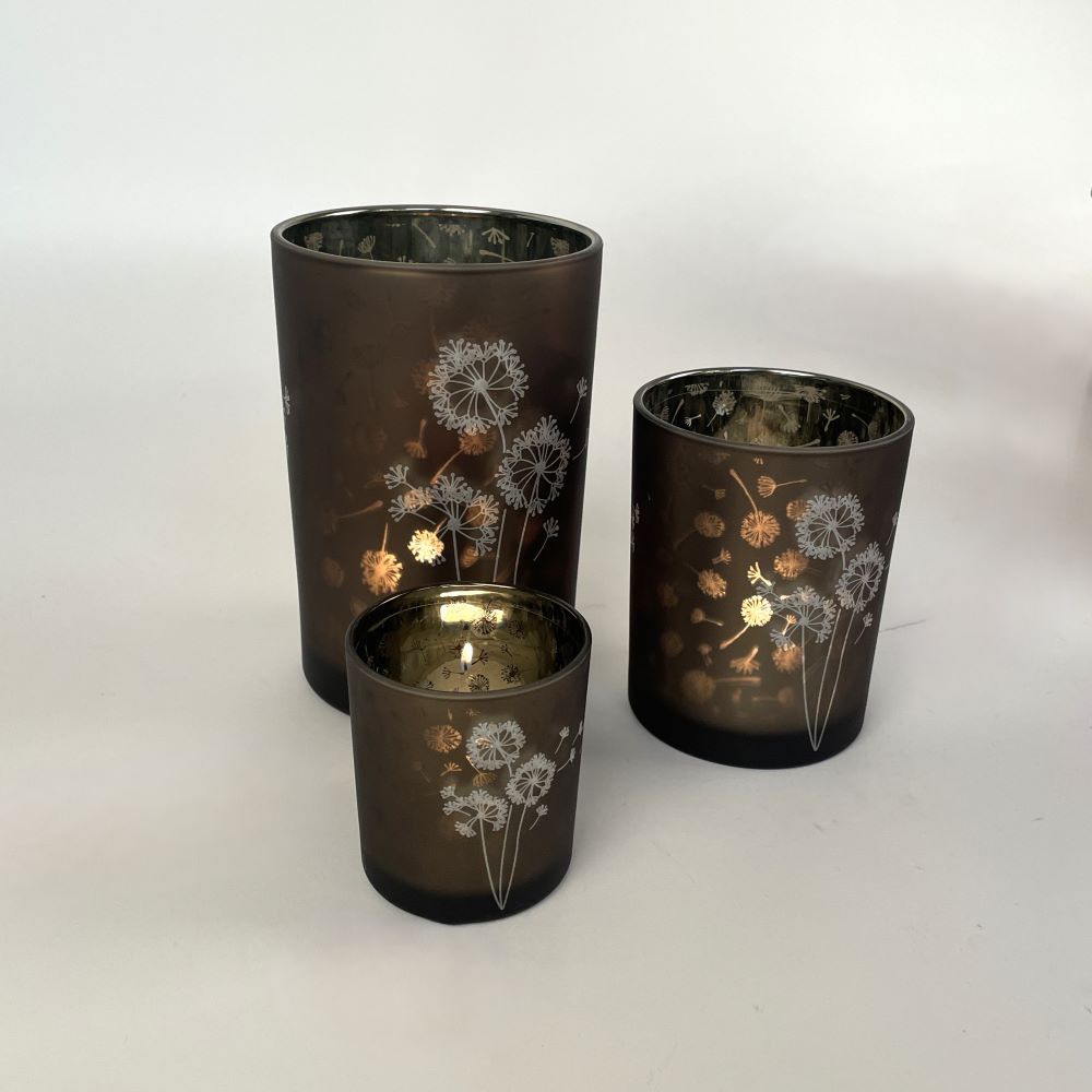 Teelicht | Windlicht | Pusteblume | Olivgrün | Kerzen Deko 