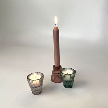 Kerzenhalter Glas | Stabkerzenhalter | Kerzenständer bunt | Kerzendeko modern