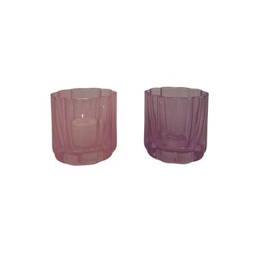 Teelichtglas | Kerzenglas | Rosa | Lila | Deko Kerze