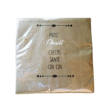 Serviette | Proscht | 33x33cm | 20er Pack | olivegrün
