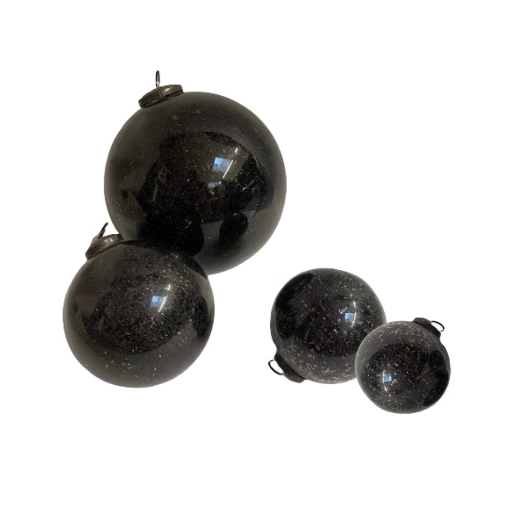 Weihnachtskugel | schwarz | elegant | X-Mas | 4 Grössen | Weihnachtsbaumschmuck