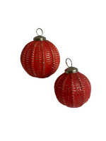 Weihnachtskugel rot/silber