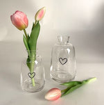 Vase | Glas | Blumenvase | Blumen | Herz