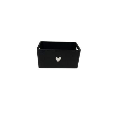 Holzkiste | Geschenkverpackung | Aufbewahrung | Holzbox | Schwarz mit Herz