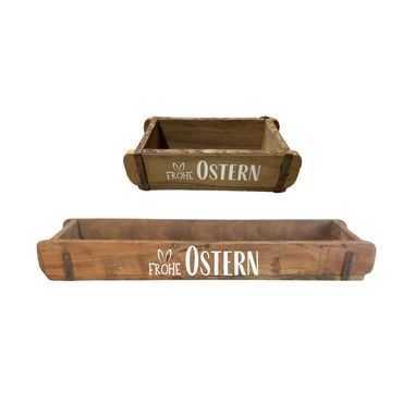 Ziegelform | frohe Ostern mit Hasenohren | Geschenkkiste | Holzkiste | 2 Grössen