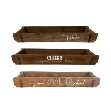 Ziegelform | ...auf ein Neues | auf einen Knaller Abend | Cheers auf ein neues Jahr | Geschenkkiste | Holzkiste | 60cm