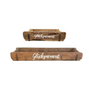 Ziegelform | Glücksmoment | Geschenkkiste | Holzkiste | 2 Grössen