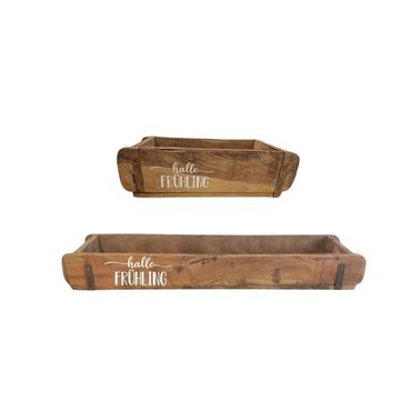 Ziegelform | Hallo Frühling | Geschenkkiste | Holzkiste | Frühlingsdeko | 2 Grössen