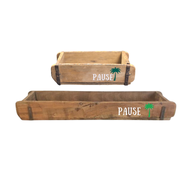 Ziegelform | Pause unter Palmen | Geschenkkiste | Holzkiste | 2 Grössen