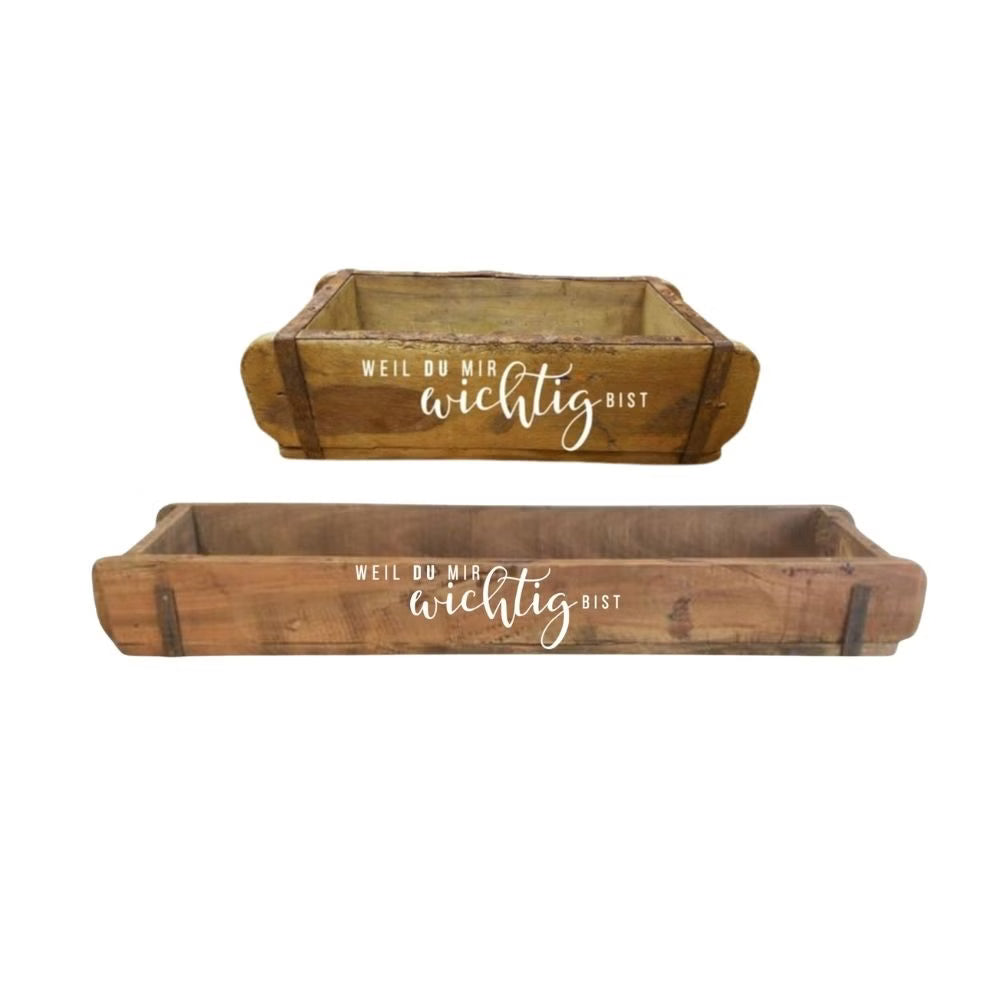 Ziegelform | "Weil du mir wichtig bist" | Geschenkkiste | Ziegelform beschriftet | 2 Grössen