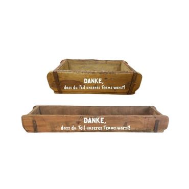 Ziegelform | "Danke, ... Team-Abschied" | Geschenkkiste | Ziegelform beschriftet | 2 Grössen