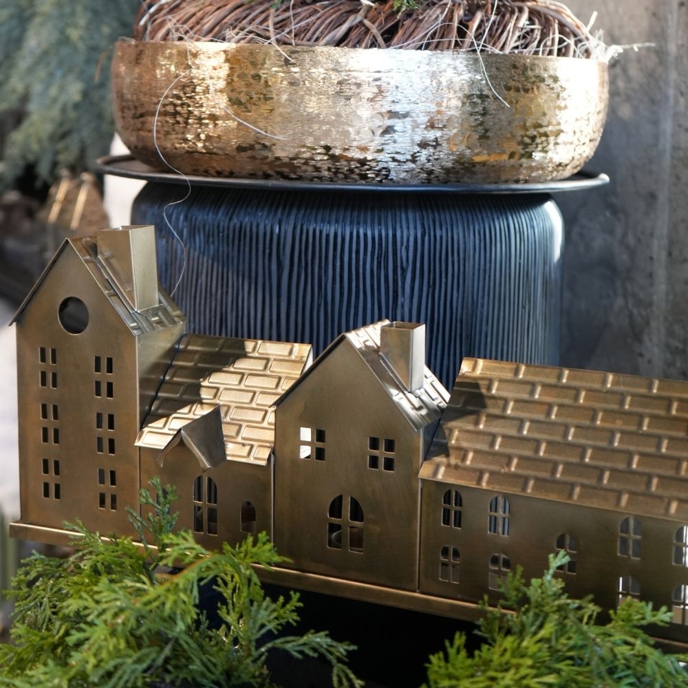 Lichterstadt | Beleuchtung | shabby weiss | brass | Metall | 