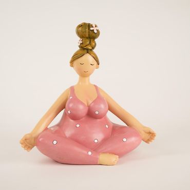 Lady | Yoga | Deko | Meditation | pink | Lotussitz groß