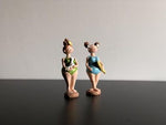 Beach Girl | Dekofigur | Surfbrett | Kakadu | hellblau | grün | 2er Satz