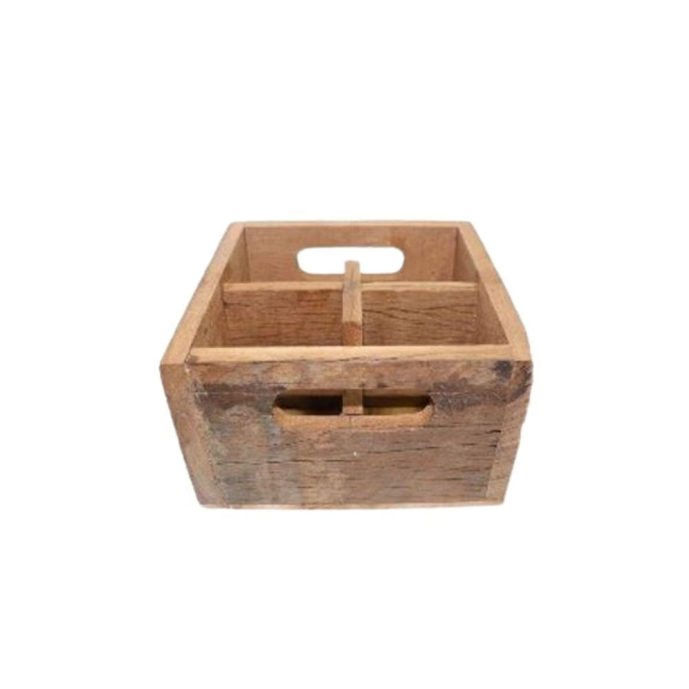 Holzkiste | 4 Abteile | Altholz | Aufbewahrung | Geschenkverpackung