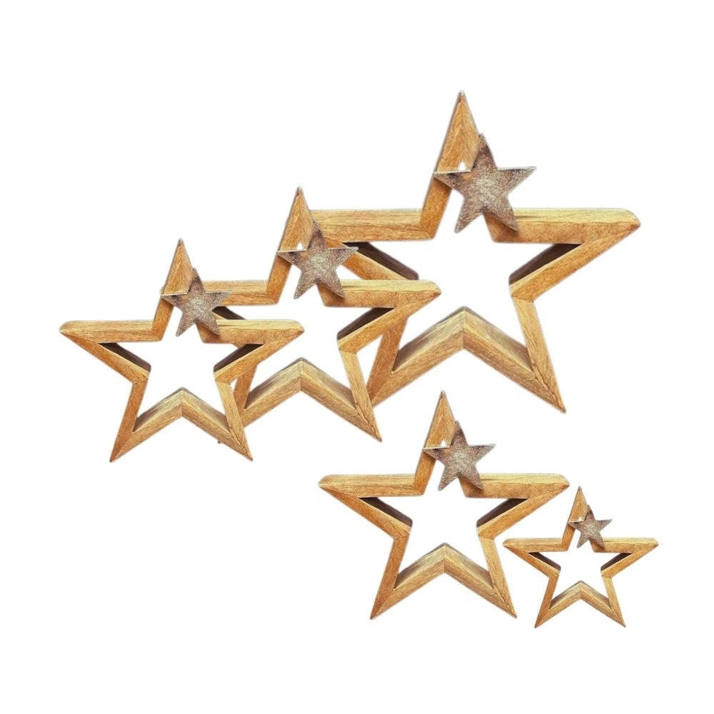Stern | Holz | Nickel | Weihnachten | 4 Grössen