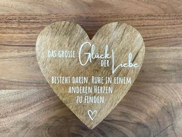 Holz Herz mit Spruch | Deko | Liebe | Geschenk zur Hochzeit | Romantische Deko