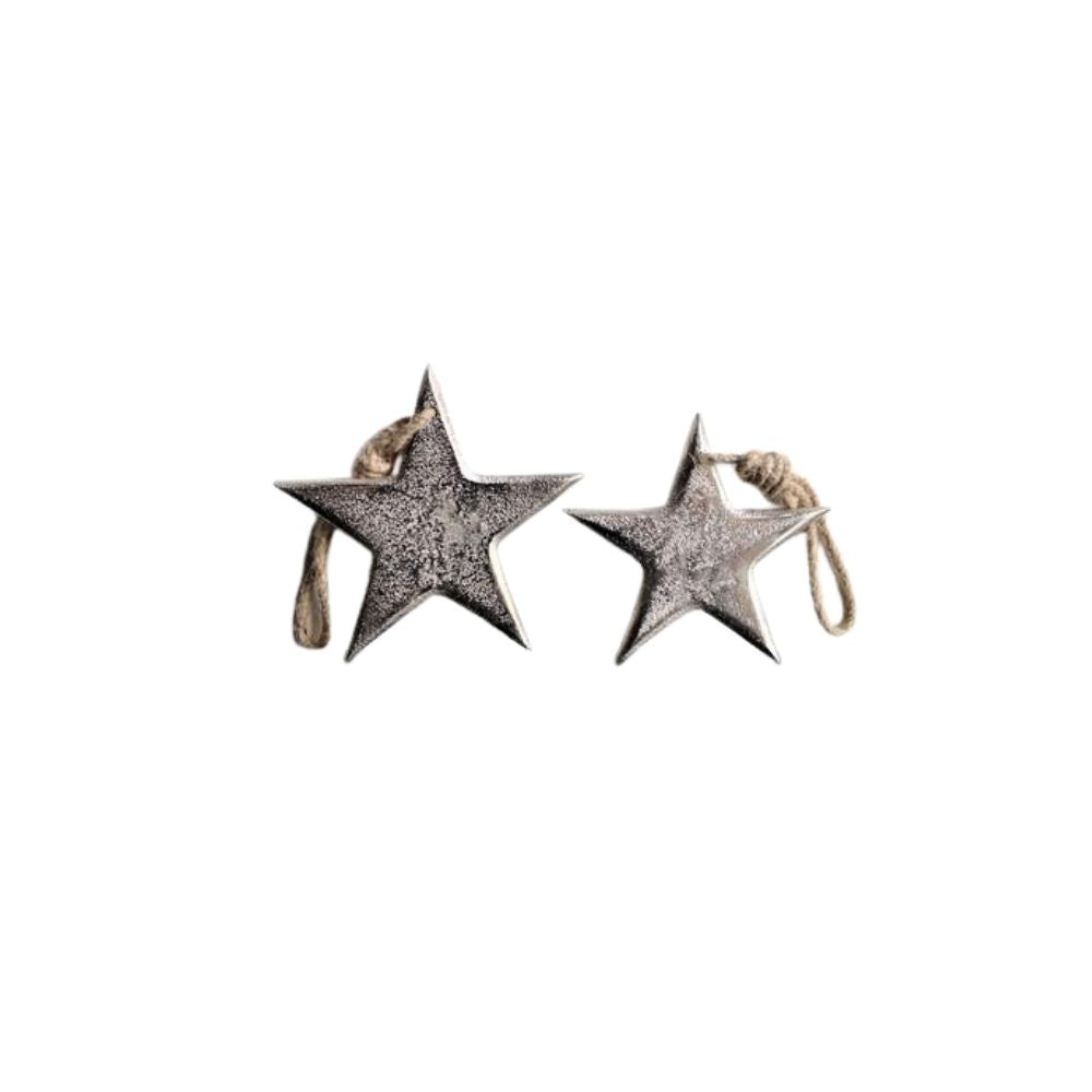 Stern | Nickel | mit Schnur | 2 Grössen | Weihnachten