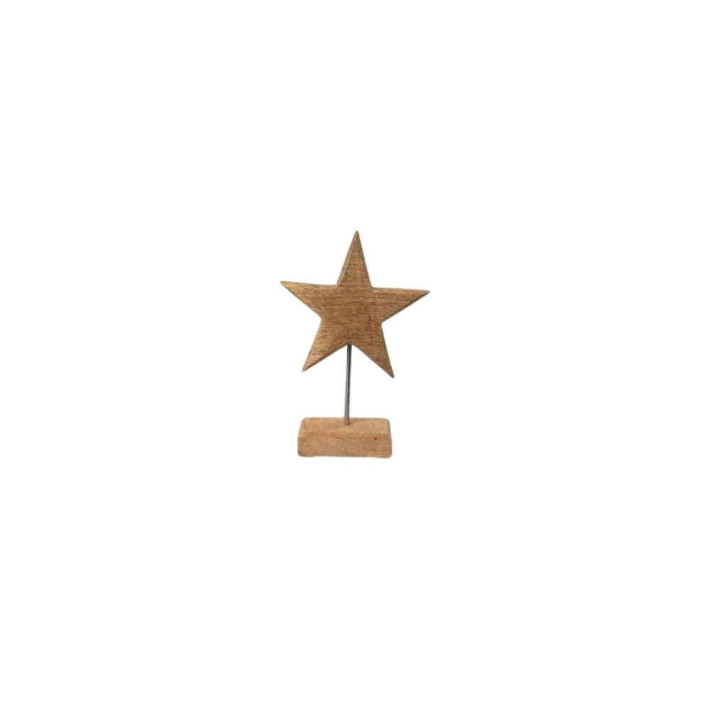 Stern | Holz | Holzsockel | natur | Weihnachten