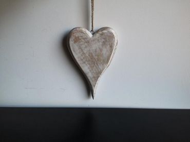Herz | Hänger | Holz | shabby weiss | Herzmensch