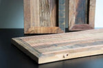 Altholz Tablett eckig mit Rand