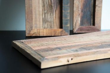 Altholz Tablett eckig mit Rand
