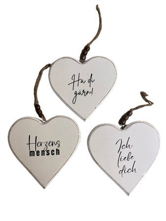 Holz-Herz hängend