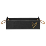 Holzkiste | schwarz | Herz gold | Geschenkverpackung | stilvoll schenken