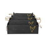 Holzkiste | schwarz | Herz gold | Geschenkverpackung | stilvoll schenken
