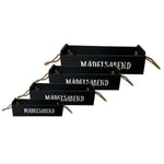 Geschenkkiste Holz | schwarz lackiert | diverse Beschriftungen | Kiste mit Seilgriffen | Geschenkverpackung Holz
