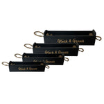 Geschenkkiste Holz | schwarz lackiert | diverse Beschriftungen | Kiste mit Seilgriffen | Geschenkverpackung Holz