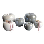 Apfel | Keramik | weiss | grau | 3 Grössen