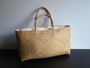 Seegras Tasche | mit Innenfutter | inkl. Reissverschluss | 50cm