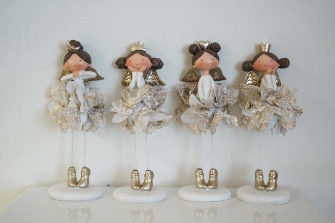 Engel | Weihnachten | Deko | stehend | weiss-gold