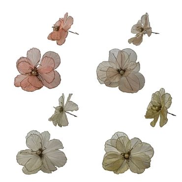 Blüte mit Clip | Kunstblume | Glitzer | 4 Farben | Weihnachtsdeko