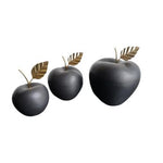 Apfel | schwarz | gold | 3 Grössen | Herbstdeko
