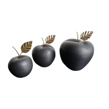 Apfel | schwarz | gold | 3 Grössen | Herbstdeko