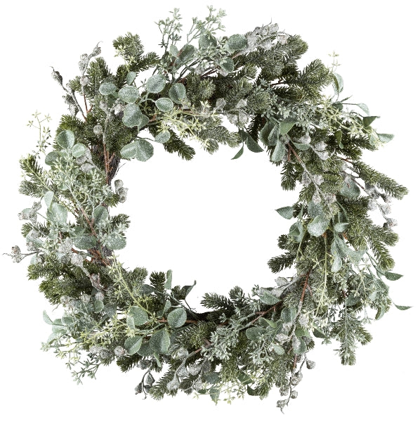Eukalyptuskranz | 60 cm | Grau-Grün | Weihnachtsdeko | künstlicher Kranz