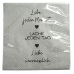 Serviette | Liebe | 33x33cm | 20er Pack | grau