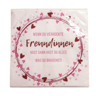 Serviette | Verrückte Freundinnen | 33x33cm | 20er Pack | rosa