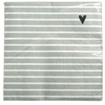 Serviette | Herz | 33x33cm | 20er Pack | Grau
